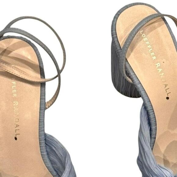 Loeffler Randall Camellia Blue Pleated Bow Heel Sky Blue 7 NWOB - Picture 12 of 12